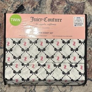 Juicy Couture Pink and Black Sheet Set